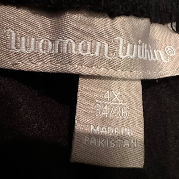 WOMAN WITHIN WOMENS 4X 34/36 WOMENS PULL ON BLACK PANTS NEW - Picture 6 of 9
